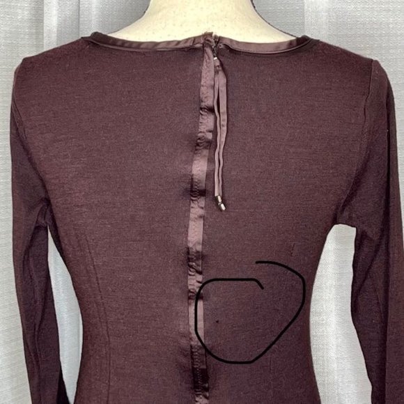 Ann Taylor Brown Scoop Neck Long Sleeve Knit Mini Dress Women's Size 10 - Picture 5 of 8